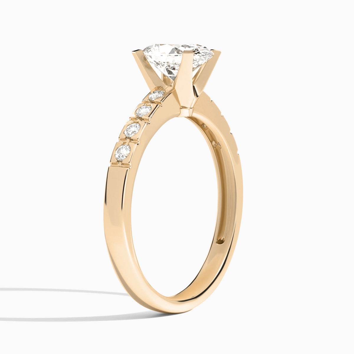 Oval Luxe Hazel Lab Grown Diamond Engagement Ring In 14K Rose Gold, Angle View