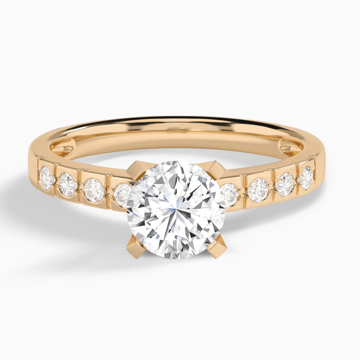 Round Luxe Hazel Lab Grown Diamond Engagement Ring In 14K Rose Gold - Lucenjuri