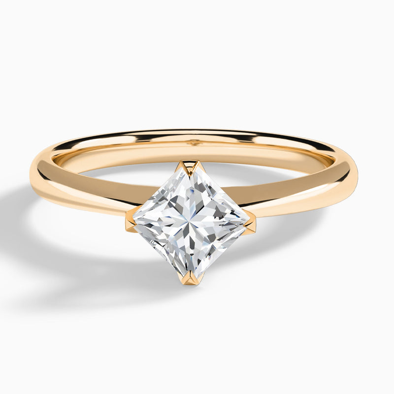 Princess Petal Four-Prong Lab Diamond Engagement Ring In 14K Rose Gold - Lucenjuri