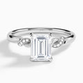 Emerald Twisted Knot Lab Grown Diamond Engagement Ring In Platinum - Lucenjuri