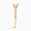 Asscher Twisted Knot Lab Grown Diamond Engagement Ring In 14K Rose Gold, Side View