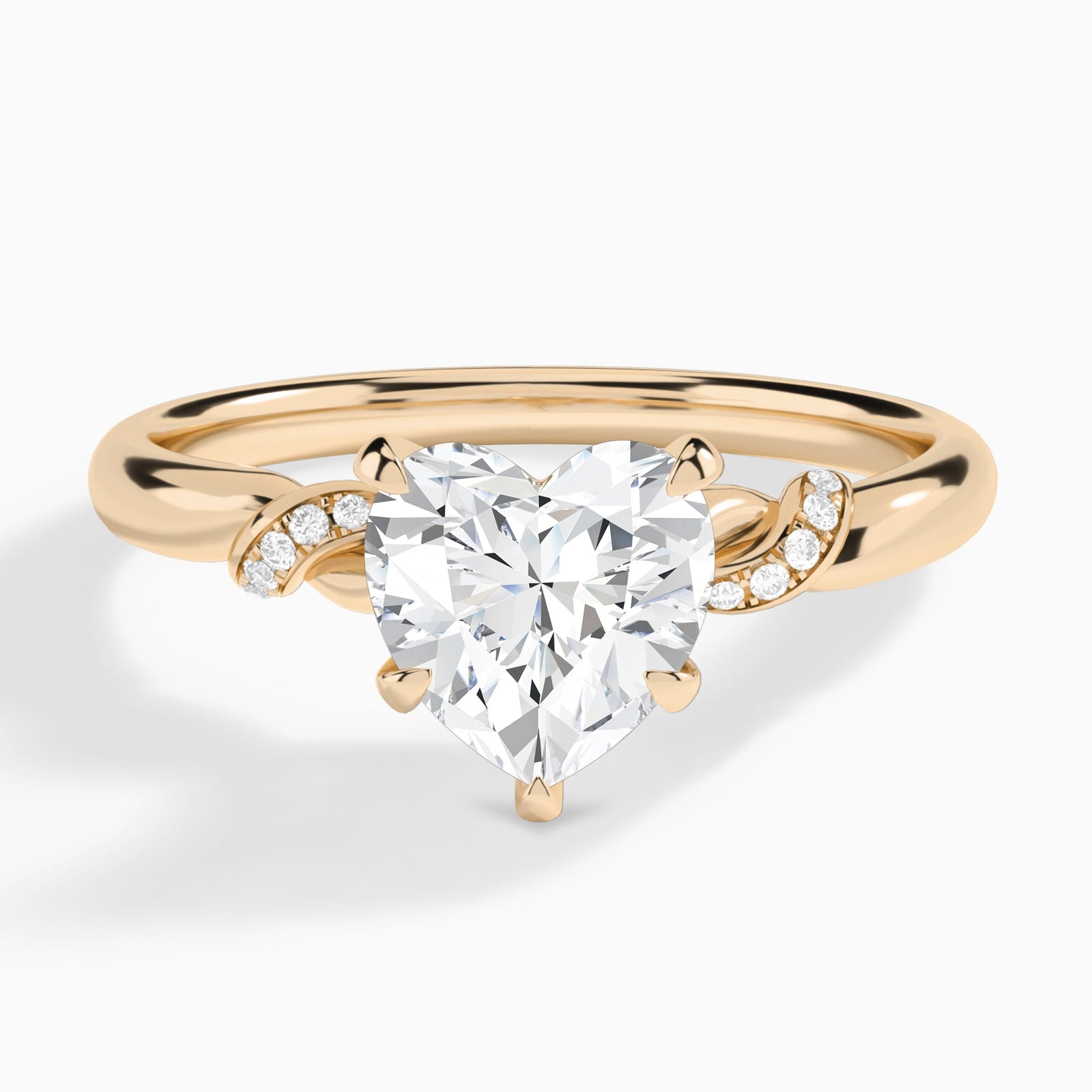 Heart Twisted Knot Lab Grown Diamond Engagement Ring In 14K Rose Gold - Lucenjuri