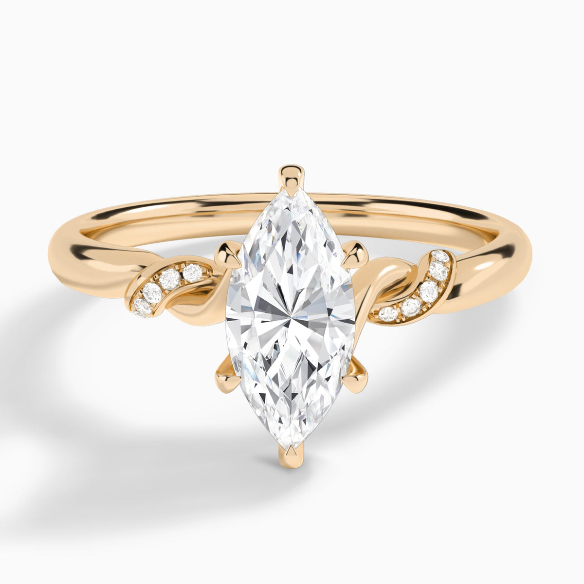 Marquise Twisted Knot Lab Grown Diamond Engagement Ring In 14K Rose Gold - Lucenjuri