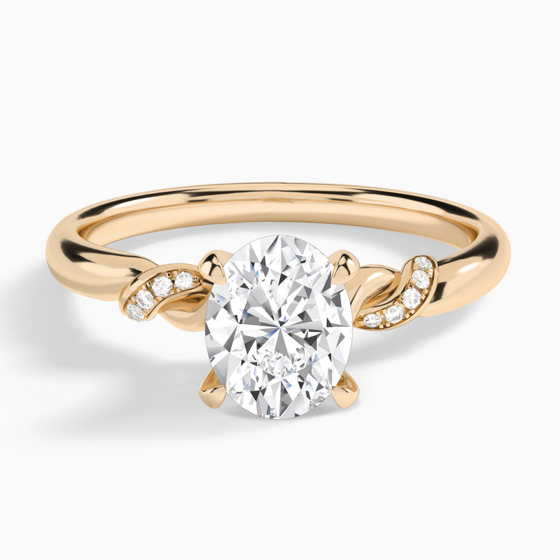 Oval Twisted Knot Lab Grown Diamond Engagement Ring In 14K Rose Gold - Lucenjuri