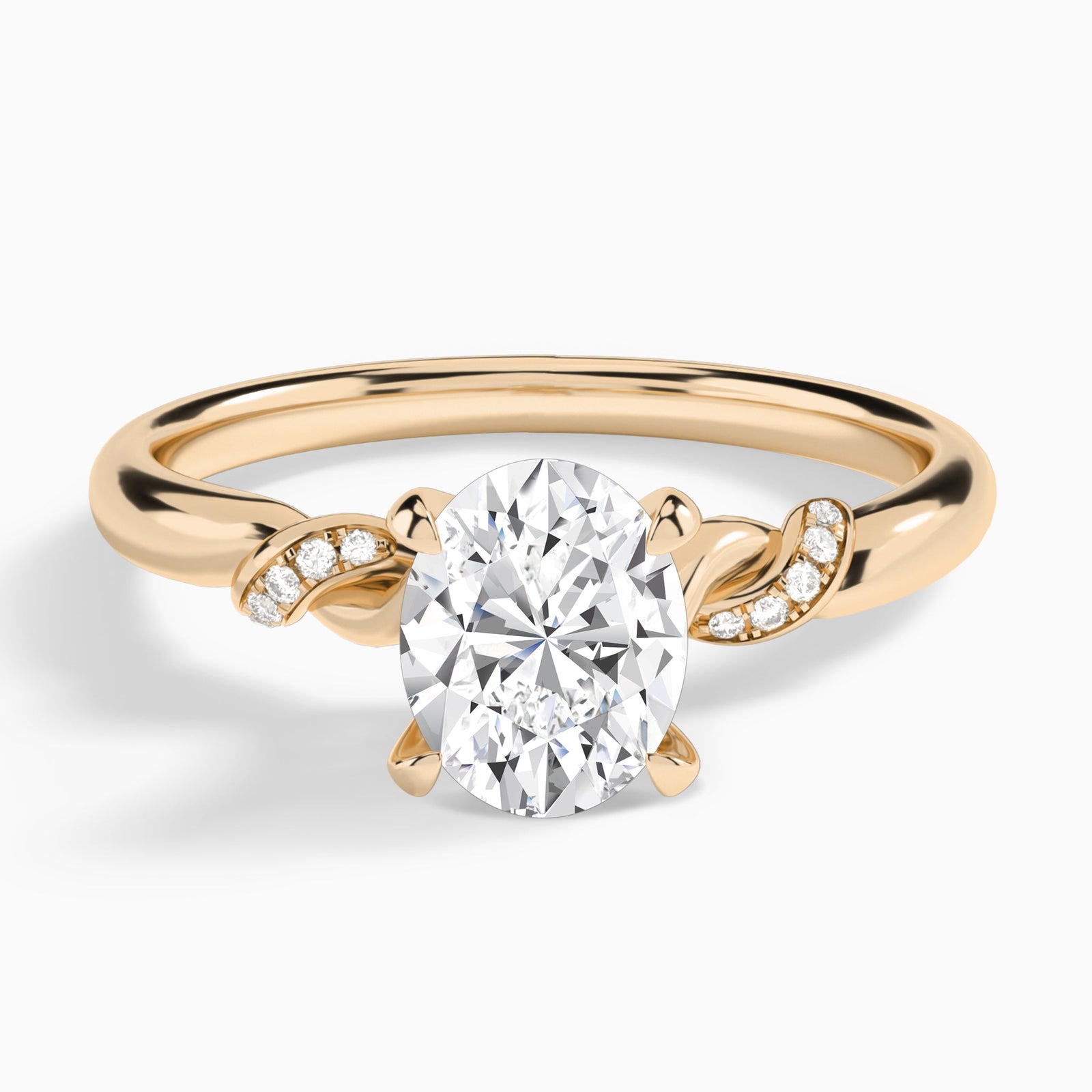 Oval Twisted Knot Lab Grown Diamond Engagement Ring In 14K Rose Gold - Lucenjuri