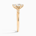 Pear Twisted Knot Lab Grown Diamond Engagement Ring In 14K Rose Gold, Side View