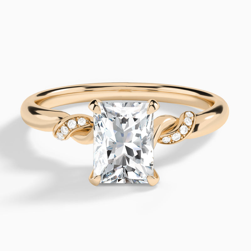 Radiant Twisted Knot Lab Grown Diamond Engagement Ring In 14K Rose Gold - Lucenjuri