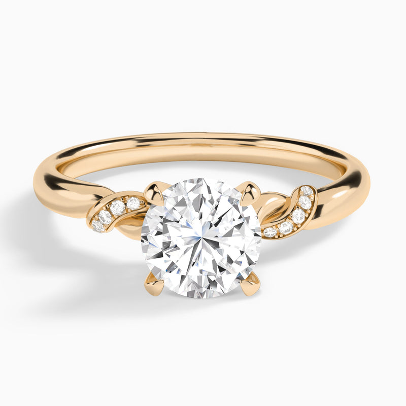 Round Twisted Knot Lab Grown Diamond Engagement Ring In 14K Rose Gold - Lucenjuri