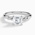 Asscher Twisted Knot Lab Grown Diamond Engagement Ring In 18K White Gold - Lucenjuri