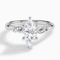 Marquise Twisted Knot Lab Grown Diamond Engagement Ring In 14K White Gold - Lucenjuri