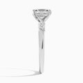 Radiant Twisted Knot Lab Grown Diamond Engagement Ring In 18K White Gold, Side View