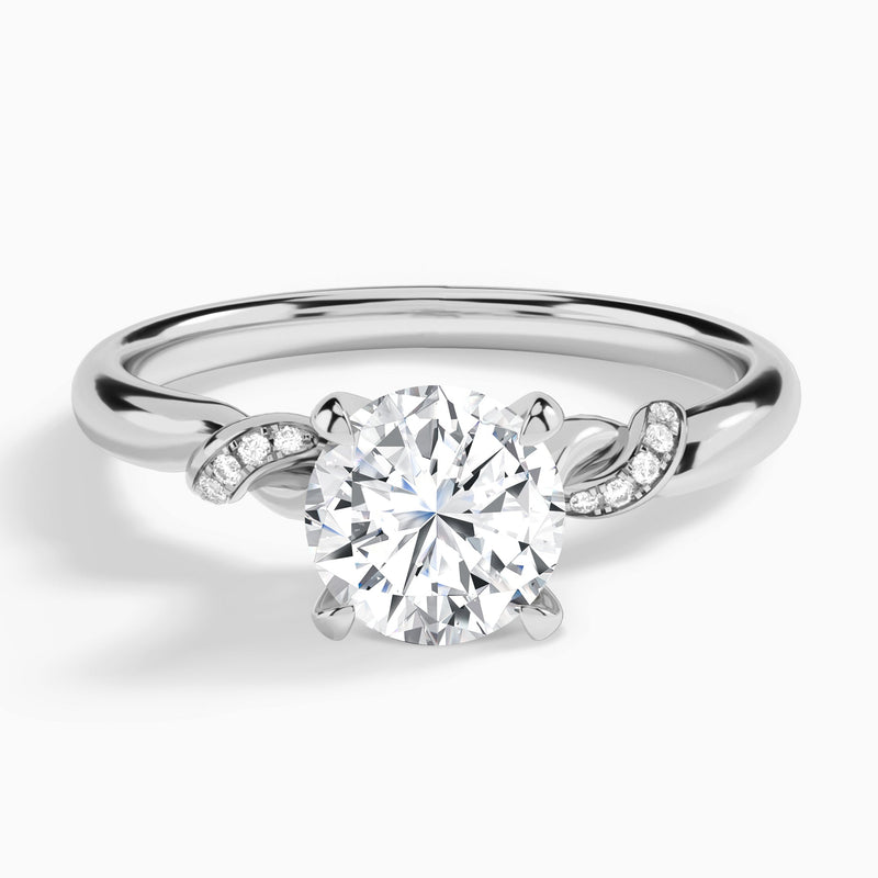 Round Twisted Knot Lab Grown Diamond Engagement Ring In 14K White Gold