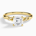 Asscher Twisted Knot Lab Grown Diamond Engagement Ring In 14K Yellow Gold - Lucenjuri