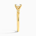 Asscher Twisted Knot Lab Grown Diamond Engagement Ring In 14K Yellow Gold, Side View