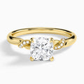 Cushion Twisted Knot Lab Grown Diamond Engagement Ring In 14K Yellow Gold - Lucenjuri