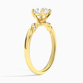 Cushion Twisted Knot Lab Grown Diamond Engagement Ring In 14K Yellow Gold, Angle View