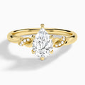 Pear Twisted Knot Lab Grown Diamond Engagement Ring In 14K Yellow Gold - Lucenjuri