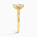 Pear Twisted Knot Lab Grown Diamond Engagement Ring In 14K Yellow Gold, Side View