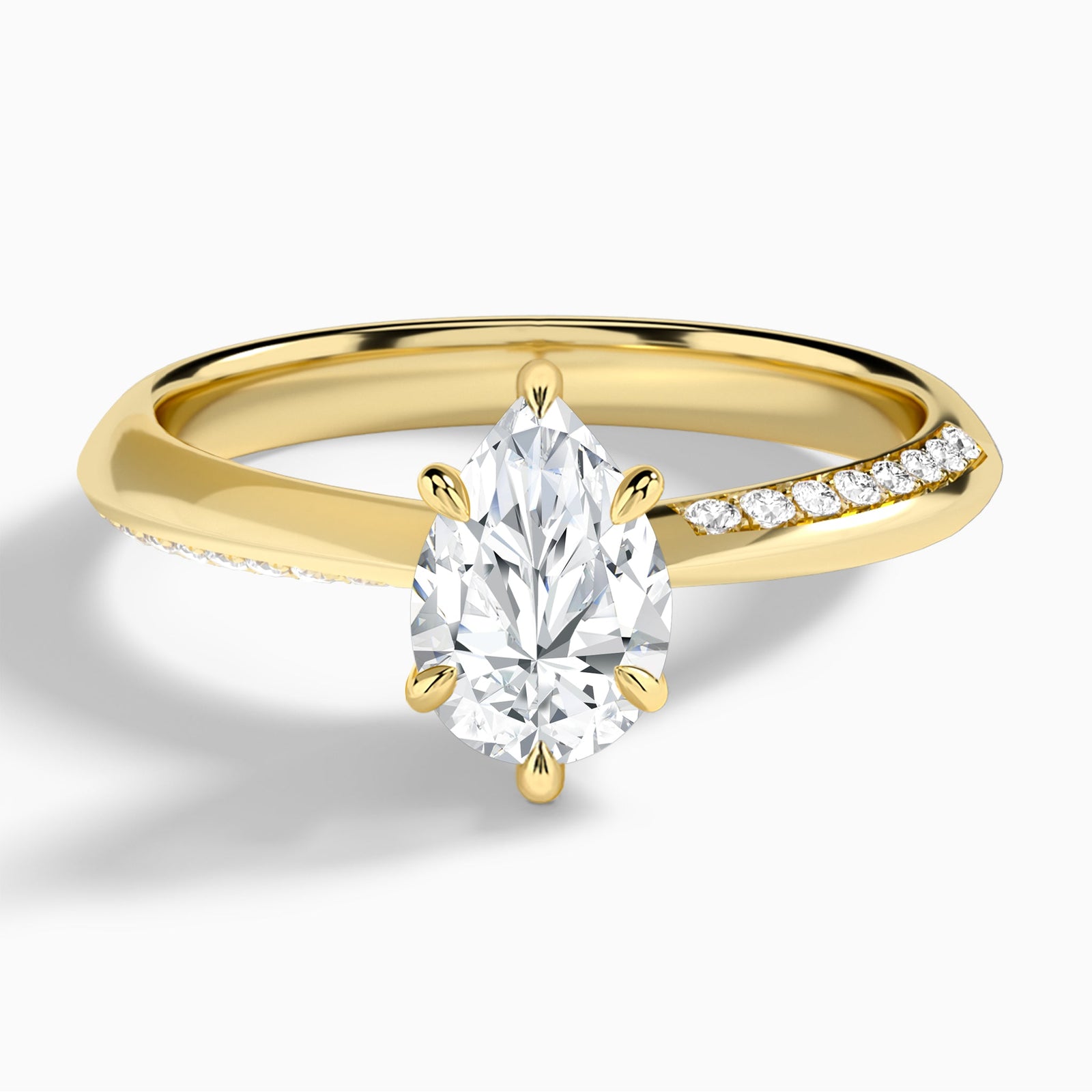 Adorned Classic Knife Edge Six-Prong Diamond Engagement Ring