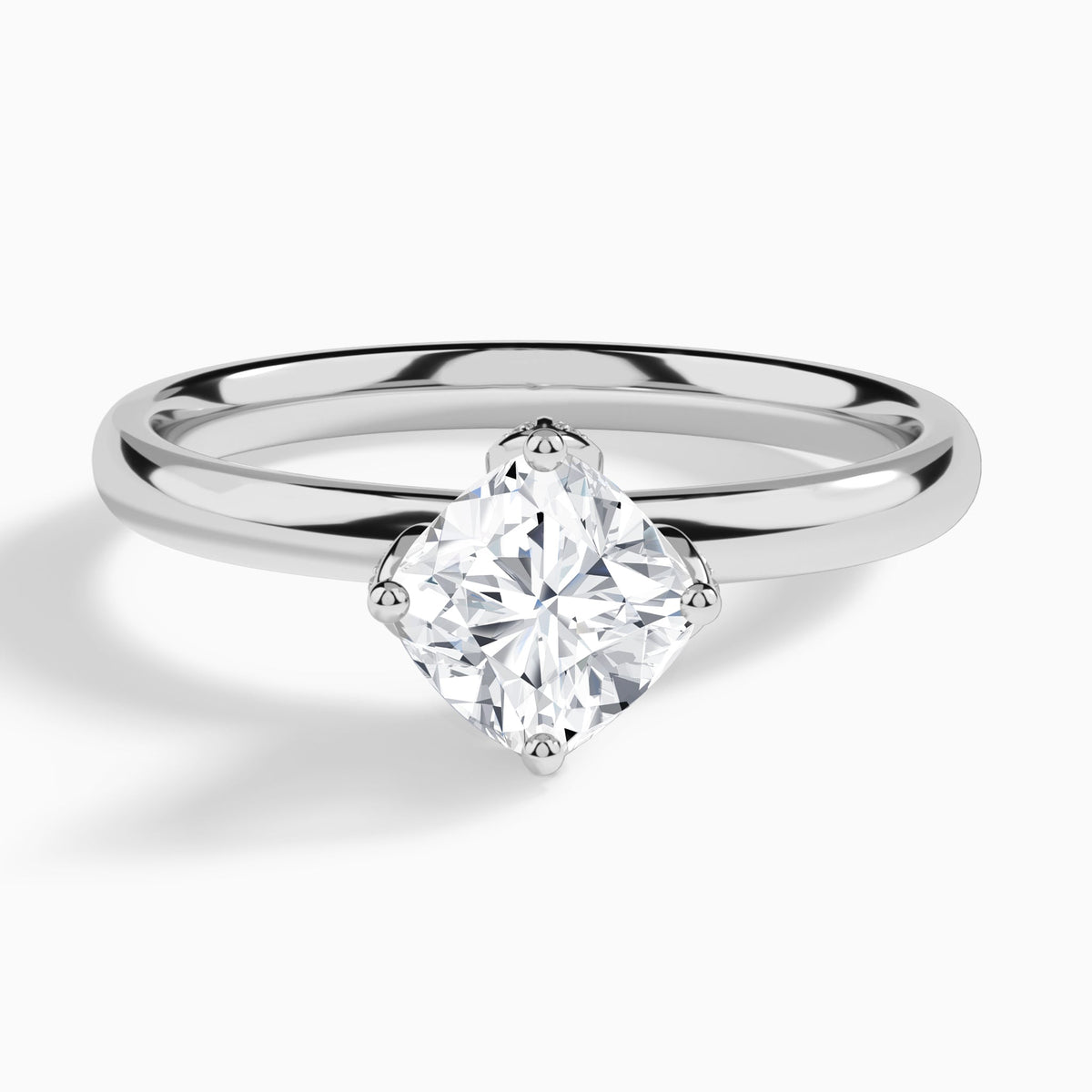 Cushion Adorned Mystique Halo Lab Diamond Engagement Ring In Platinum - Lucenjuri