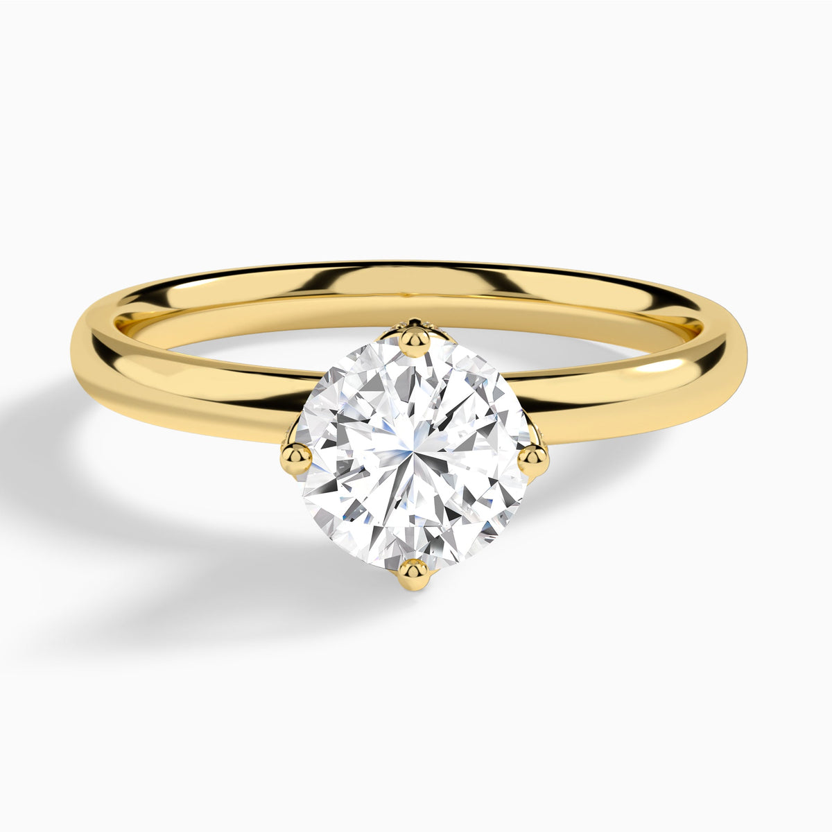 Round Adorned Mystique Halo Lab Diamond Engagement Ring In 14K Yellow Gold - Lucenjuri