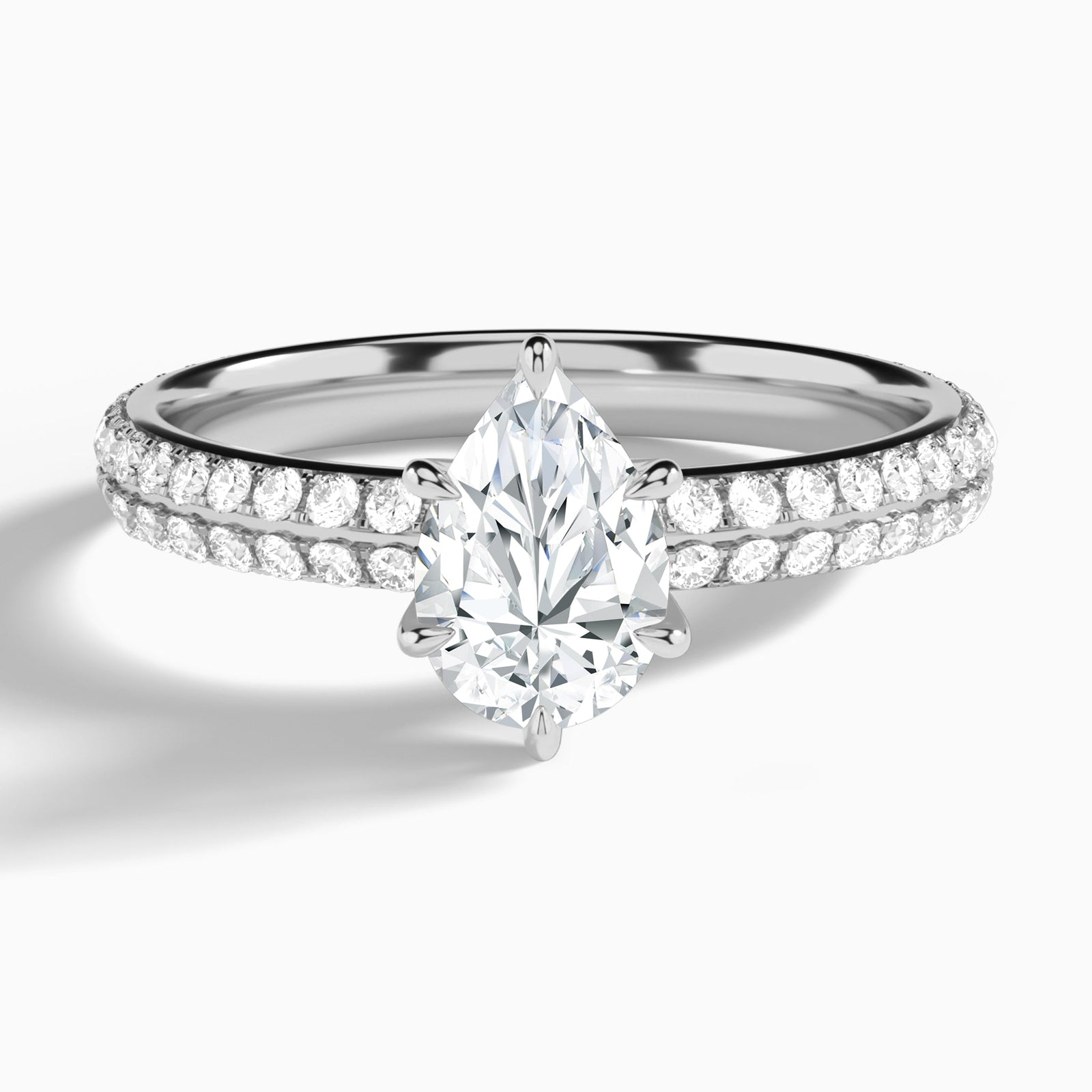 Hidden Halo Six-Prong Diamond Engagement Ring