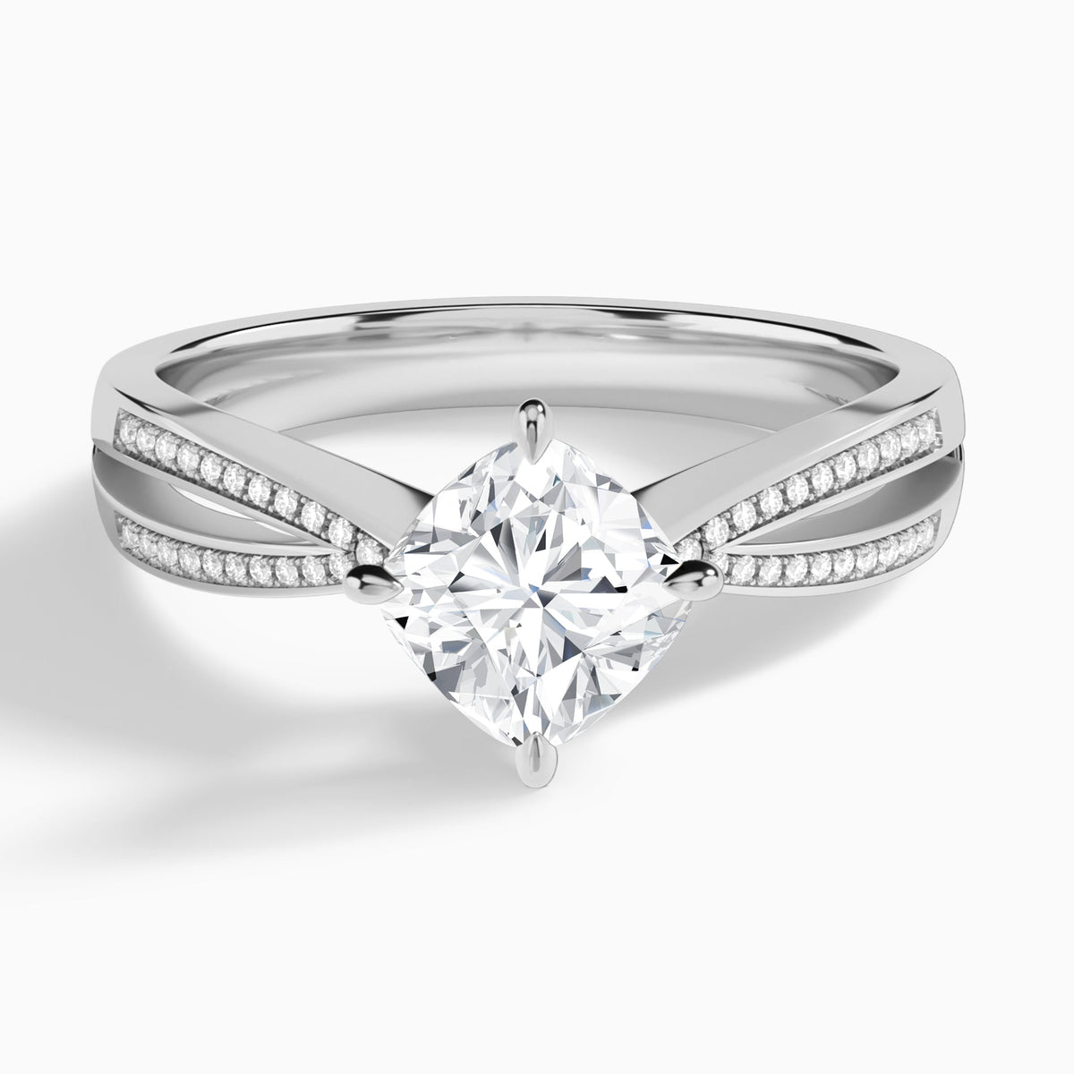 Cushion Darcy Lab Grown Diamond Engagement Ring In Platinum - Lucenjuri