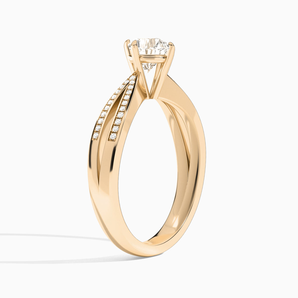 Cushion Darcy Lab Grown Diamond Engagement Ring In 14K Rose Gold, Angle View
