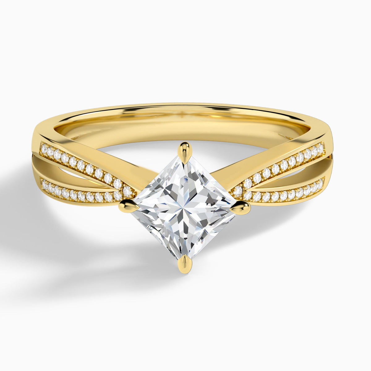 Princess Darcy Lab Grown Diamond Engagement Ring In 18K Yellow Gold - Lucenjuri