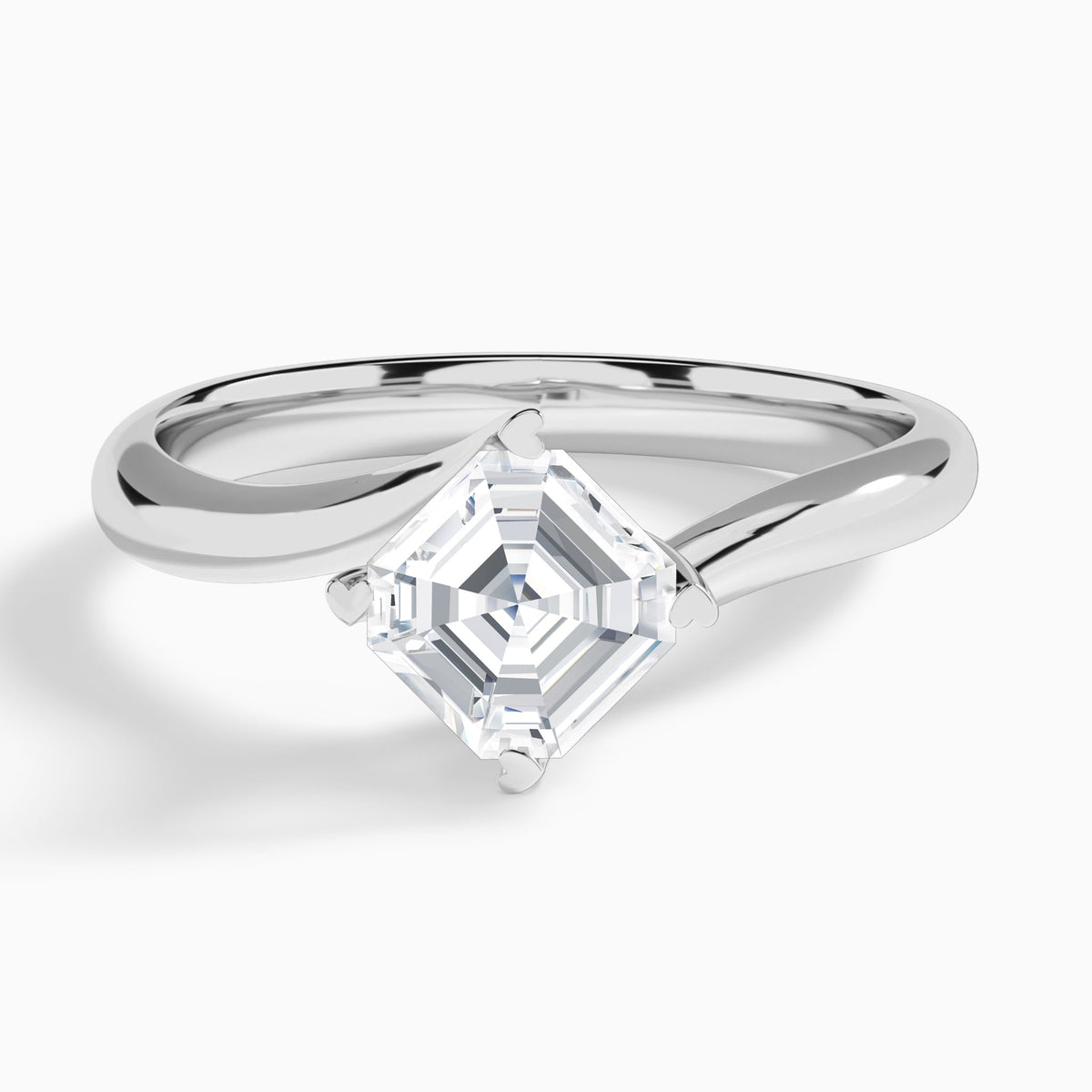 Asscher Iris Lab Grown Diamond Engagement Ring In Platinum - Lucenjuri