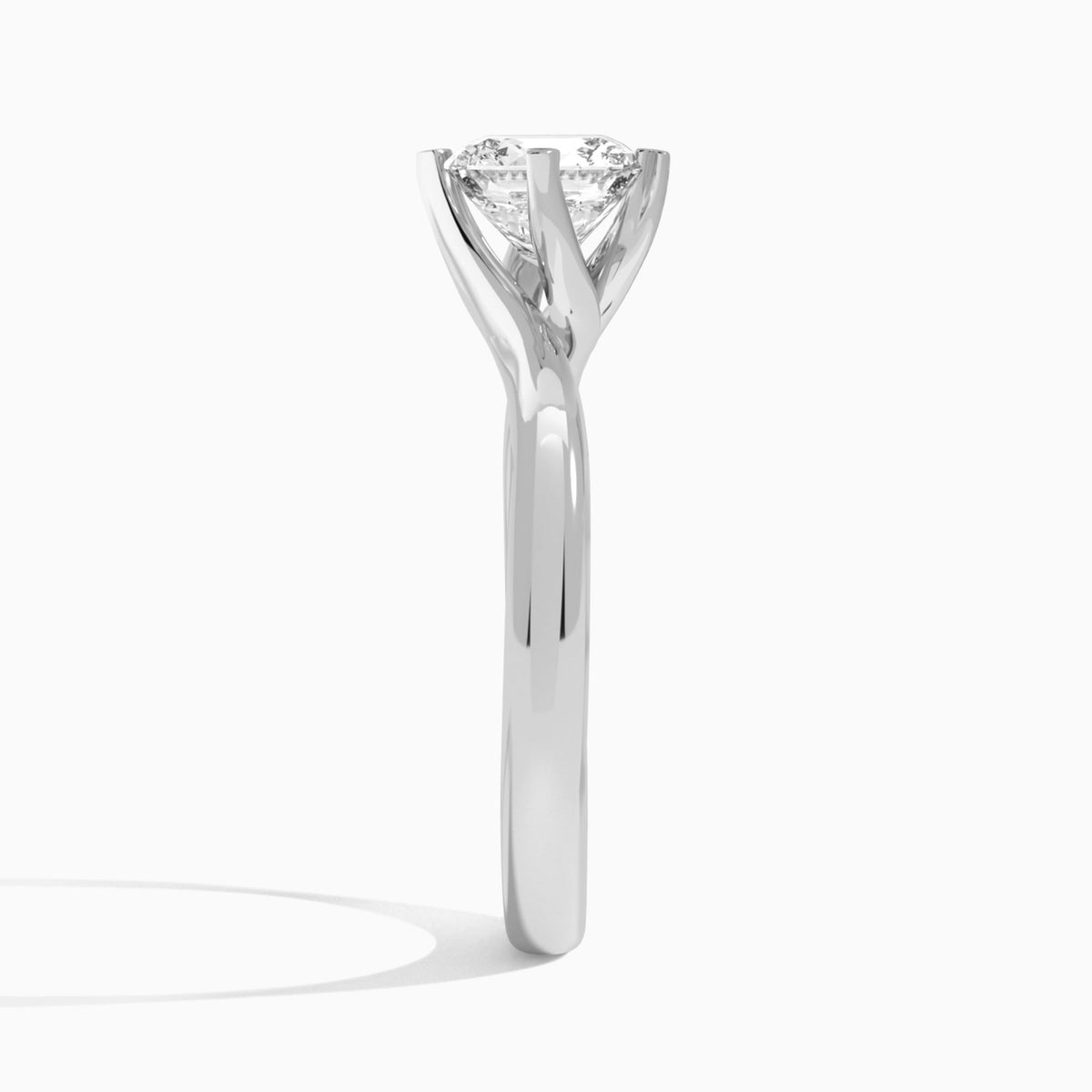 Cushion Iris Lab Grown Diamond Engagement Ring In Platinum, Side View