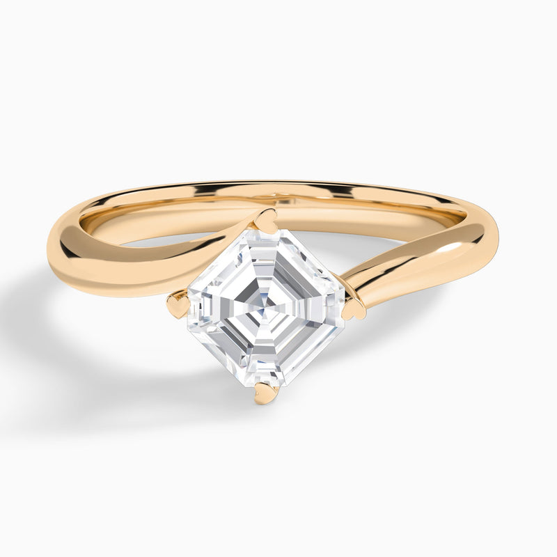 Asscher Iris Lab Grown Diamond Engagement Ring In 14K Rose Gold - Lucenjuri