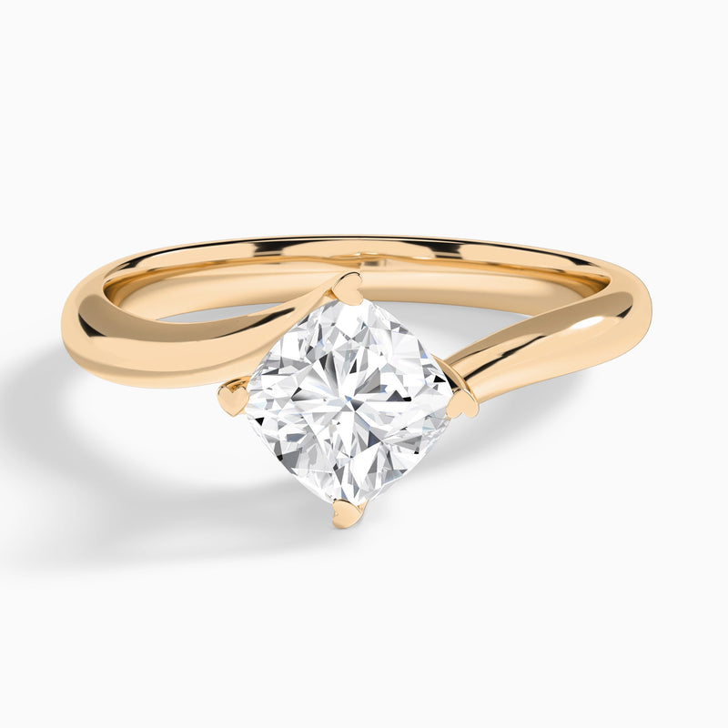 Cushion Iris Lab Grown Diamond Engagement Ring In 14K Rose Gold - Lucenjuri