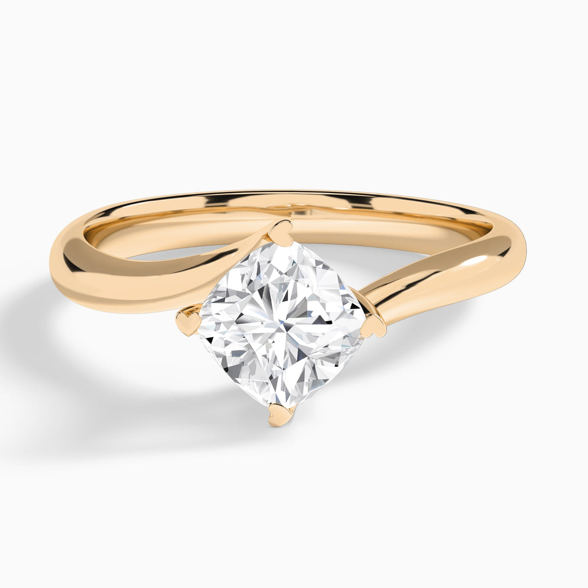 Cushion Iris Lab Grown Diamond Engagement Ring In 14K Rose Gold - Lucenjuri