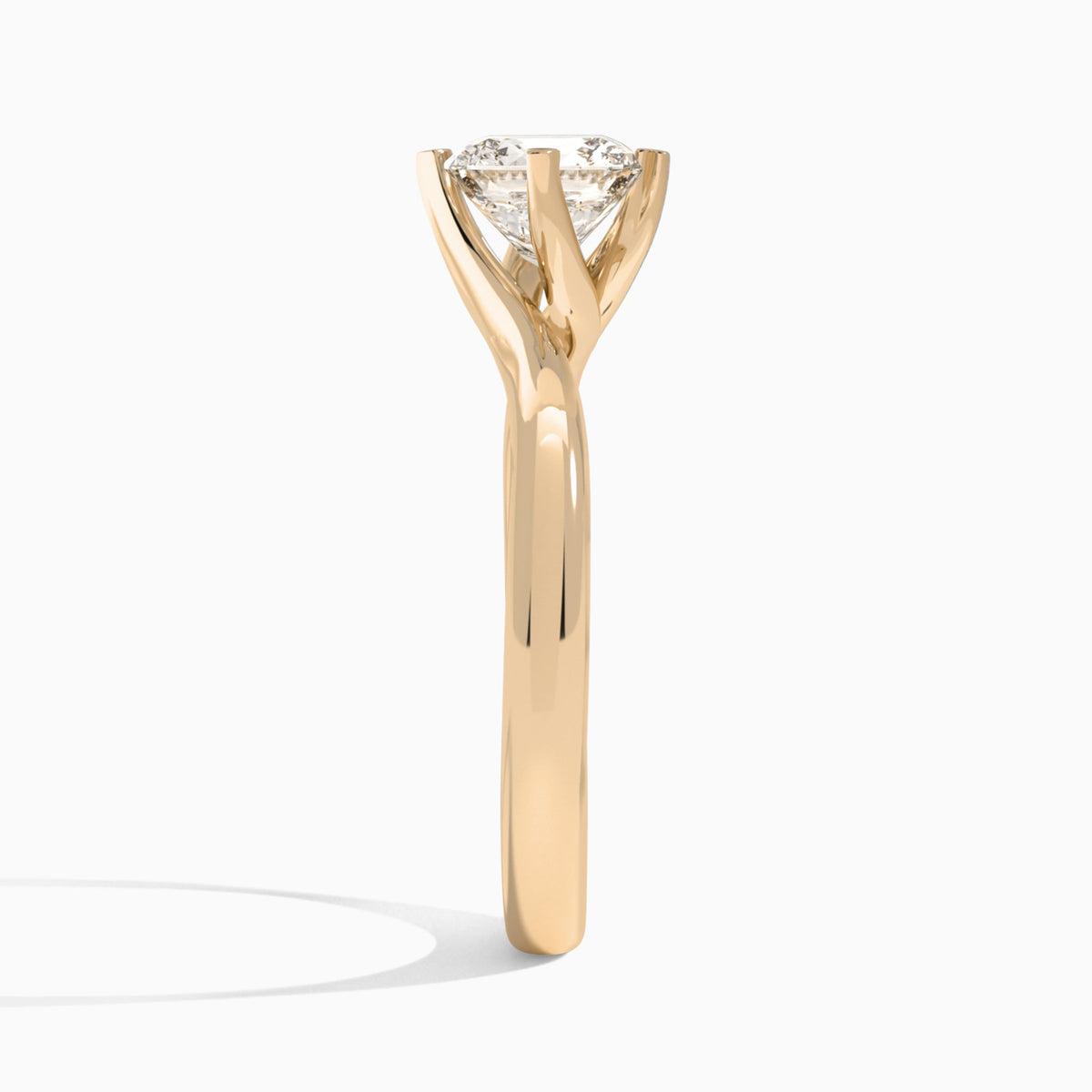 Cushion Iris Lab Grown Diamond Engagement Ring In 14K Rose Gold, Side View