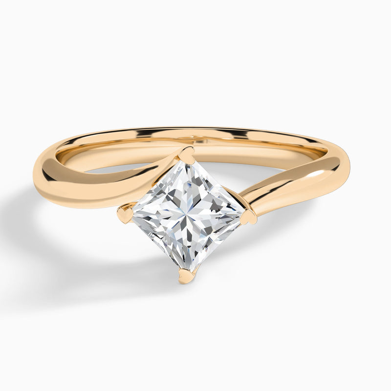 Princess Iris Lab Grown Diamond Engagement Ring In 14K Rose Gold - Lucenjuri