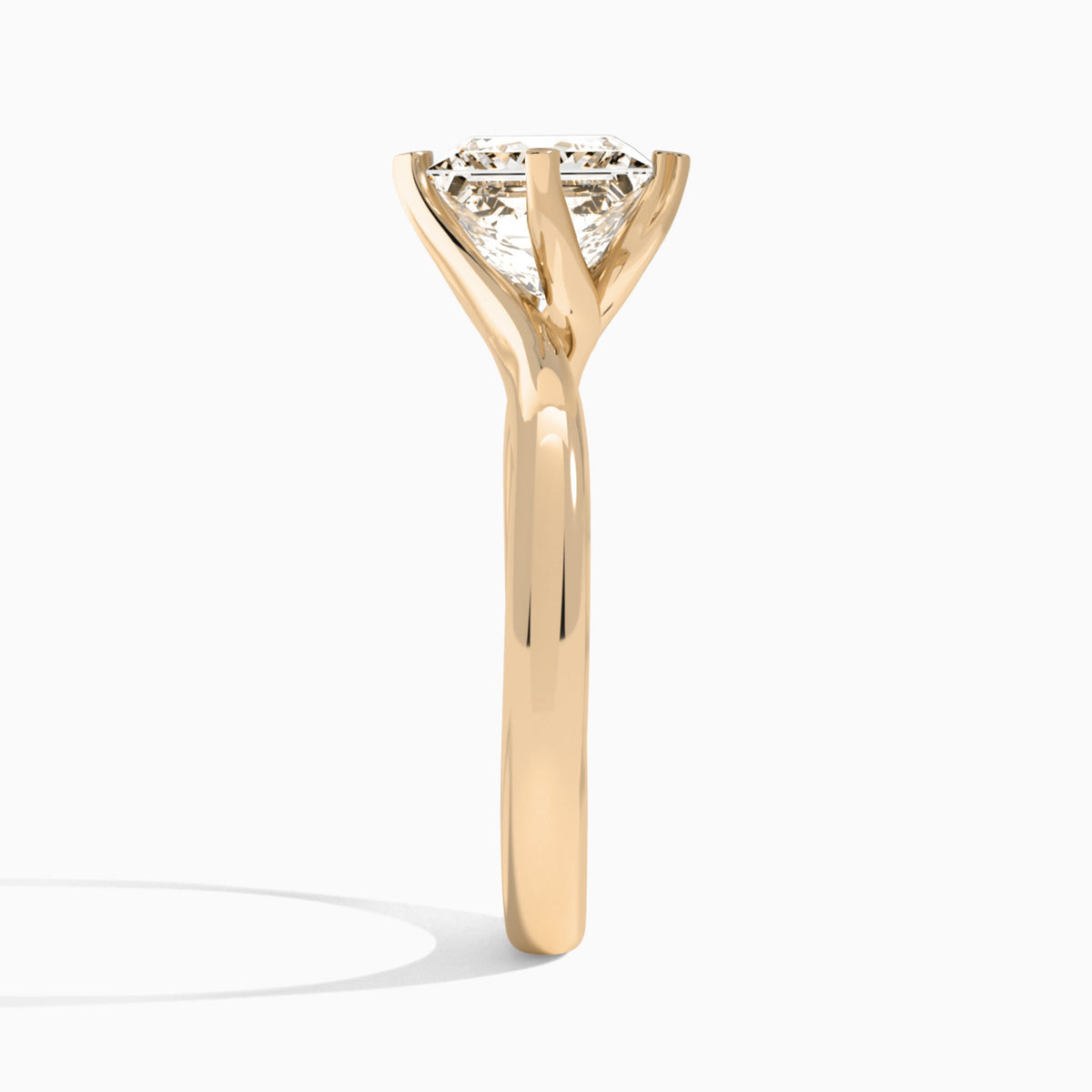 Princess Iris Lab Grown Diamond Engagement Ring In 14K Rose Gold, Side View