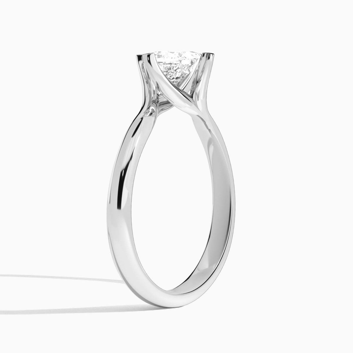 Princess Iris Lab Grown Diamond Engagement Ring In 18K White Gold, Angle View