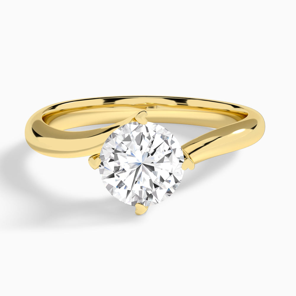 Round Iris Lab Grown Diamond Engagement Ring In 14K Yellow Gold - Lucenjuri