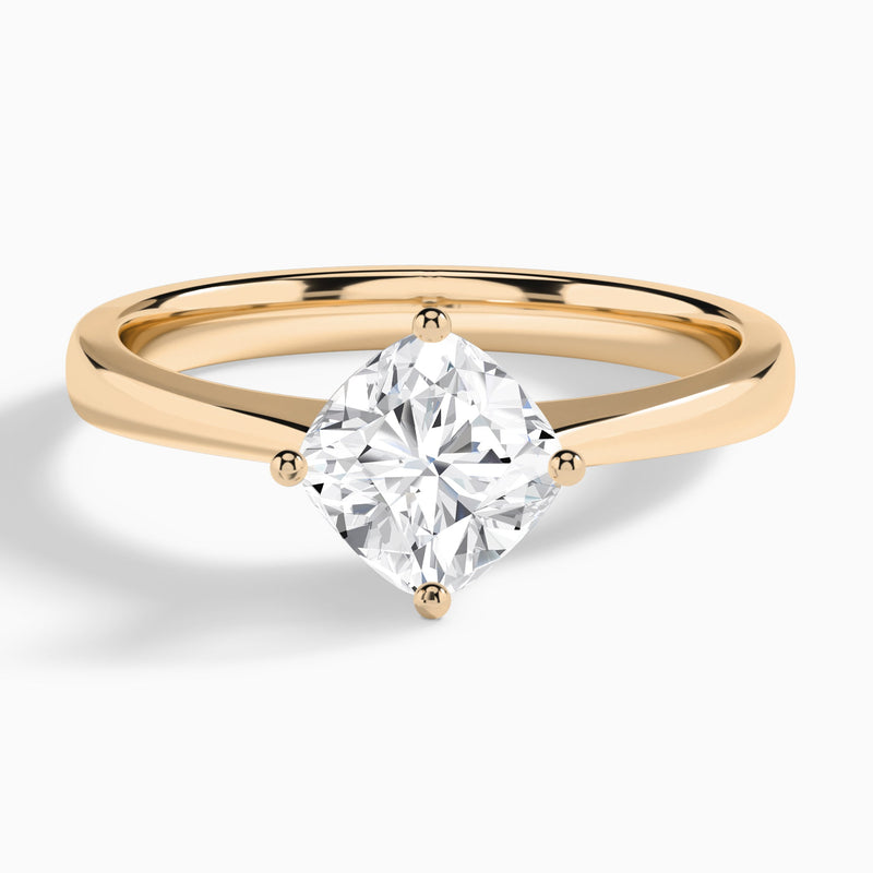 Cushion Petal Aurora Four-Prong Lab Diamond Engagement Ring In 14K Rose Gold - Lucenjuri