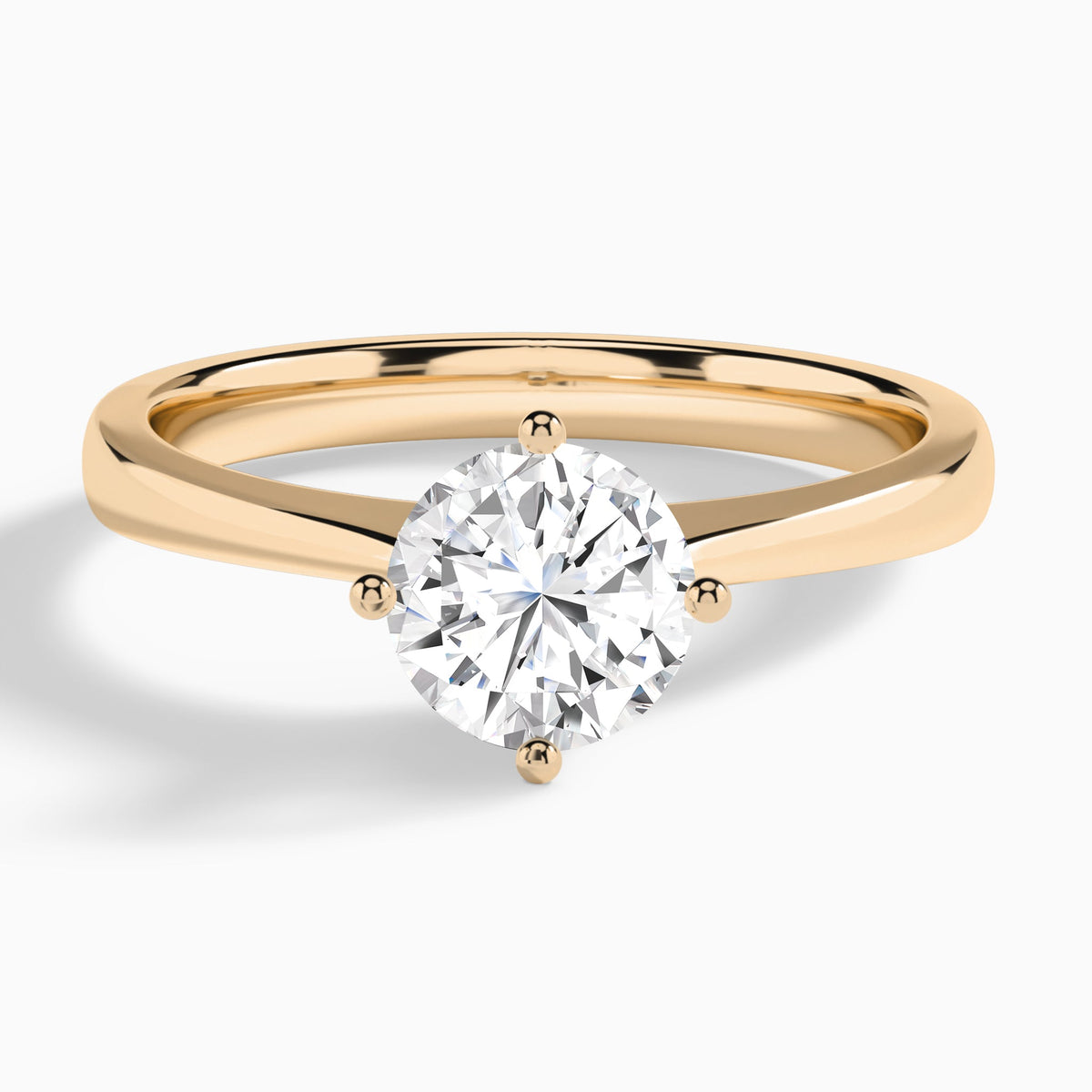 Round Petal Aurora Four-Prong Lab Diamond Engagement Ring In 14K Rose Gold - Lucenjuri