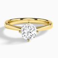 Classic Petal Four-Prong Diamond Engagement Ring