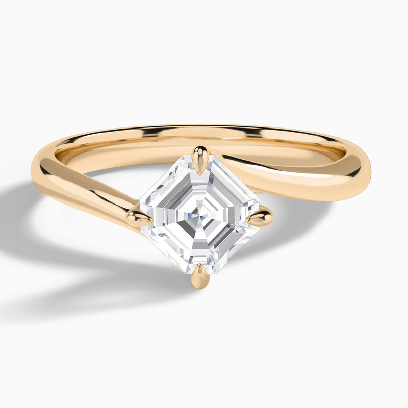 Asscher Reverie Lab Grown Diamond Engagement Ring In 14K Rose Gold - Lucenjuri