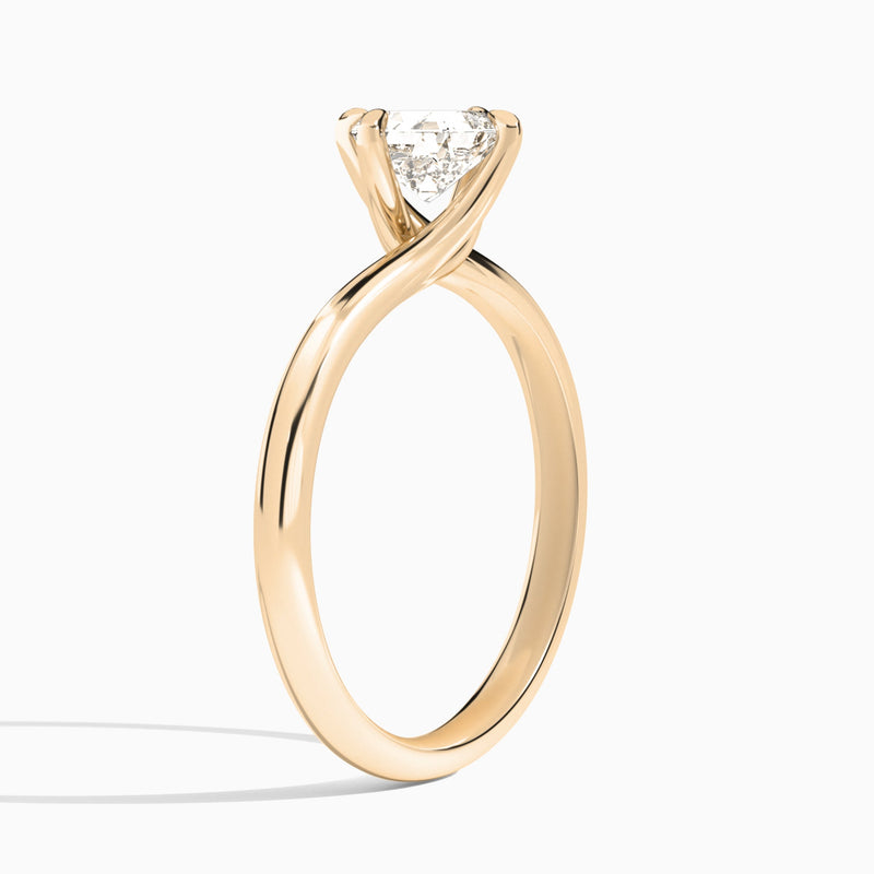 Asscher Reverie Lab Grown Diamond Engagement Ring In 14K Rose Gold, Angle View