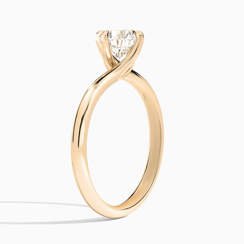 Cushion Reverie Lab Grown Diamond Engagement Ring In 14K Rose Gold, Angle View