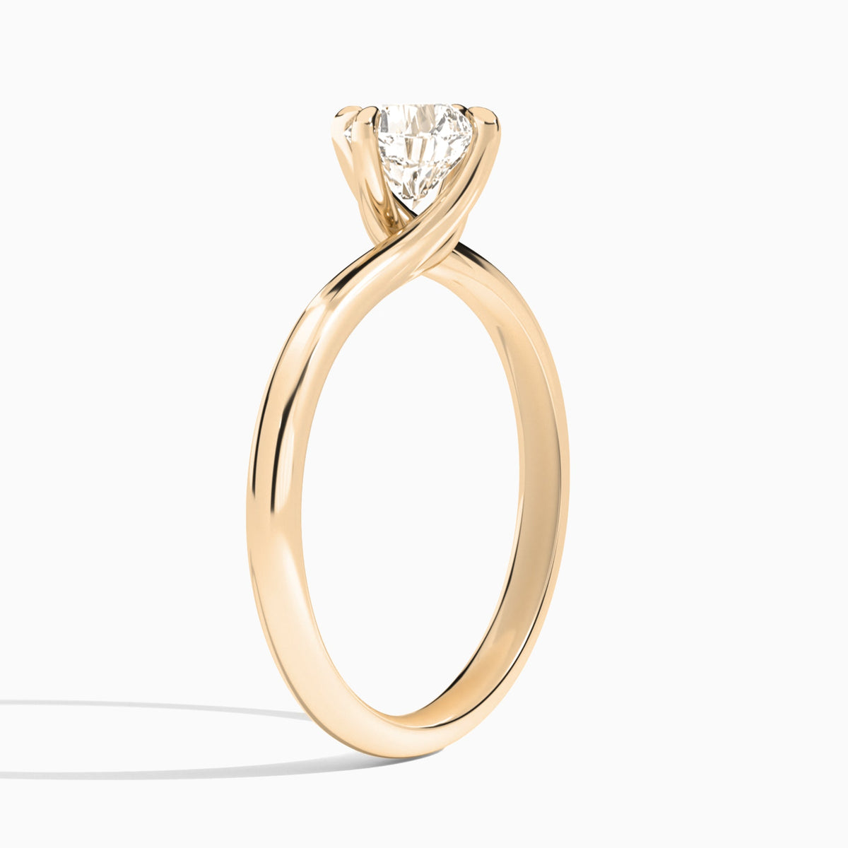 Cushion Reverie Lab Grown Diamond Engagement Ring In 14K Rose Gold, Angle View