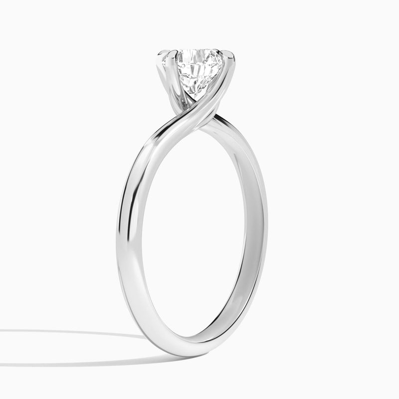 Cushion Reverie Lab Grown Diamond Engagement Ring In 18K White Gold, Angle View