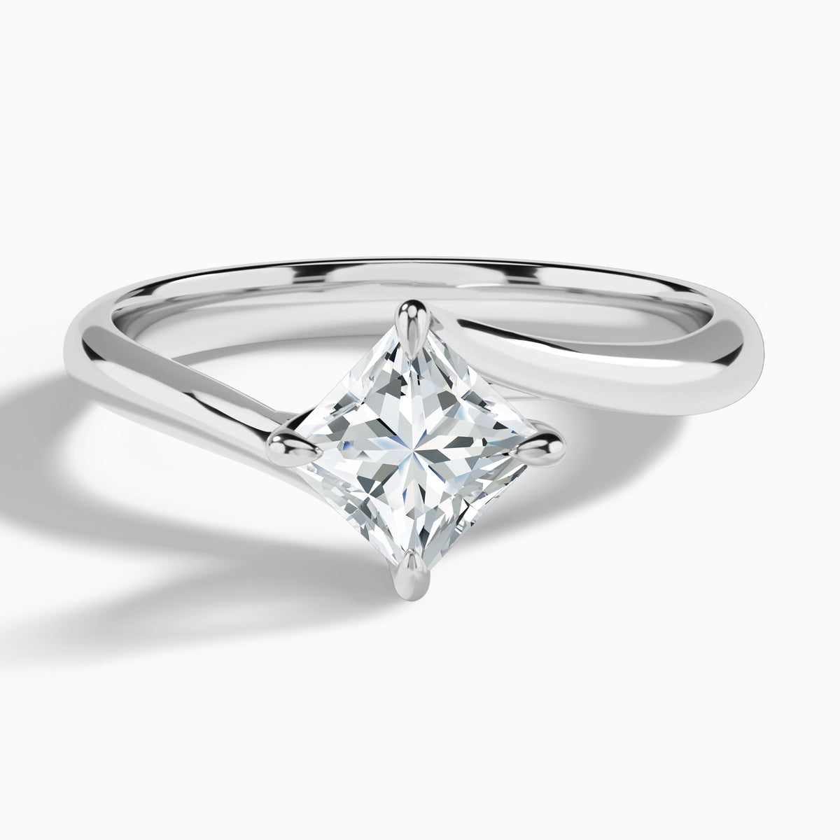 Princess Reverie Lab Grown Diamond Engagement Ring In 18K White Gold - Lucenjuri