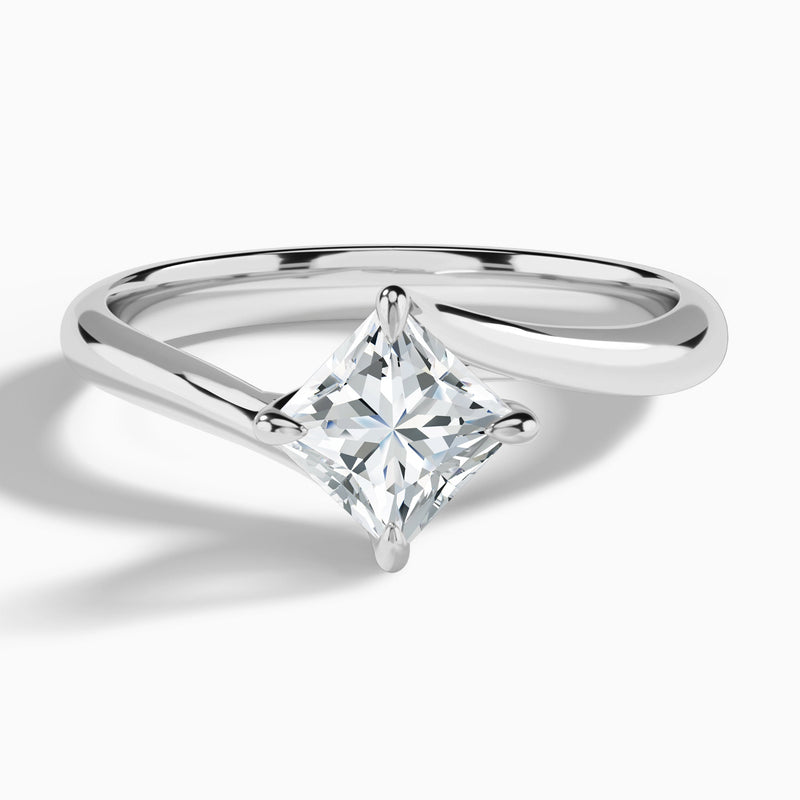 Princess Reverie Lab Grown Diamond Engagement Ring In 14K White Gold - Lucenjuri