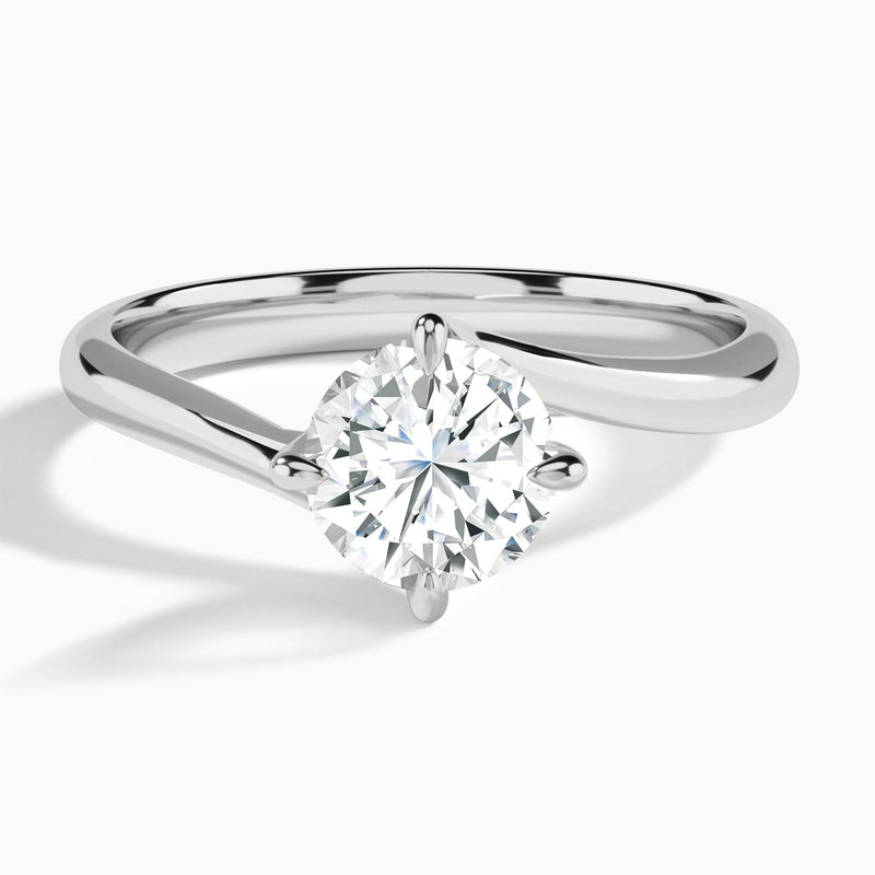 Round Reverie Lab Grown Diamond Engagement Ring In 14K White Gold - Lucenjuri
